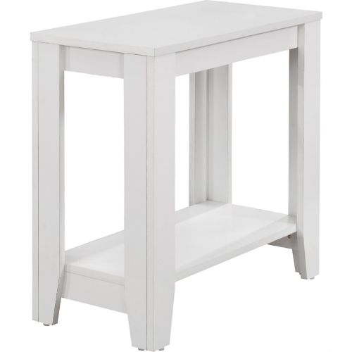 Accent Table in White w/ Bottom Shelf